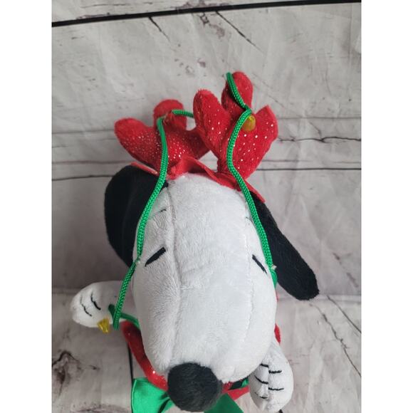 Snoopy Light-up Musical Antlers Christmas in Toy Sack Animated Plush Peanuts - Picture 4 of 9